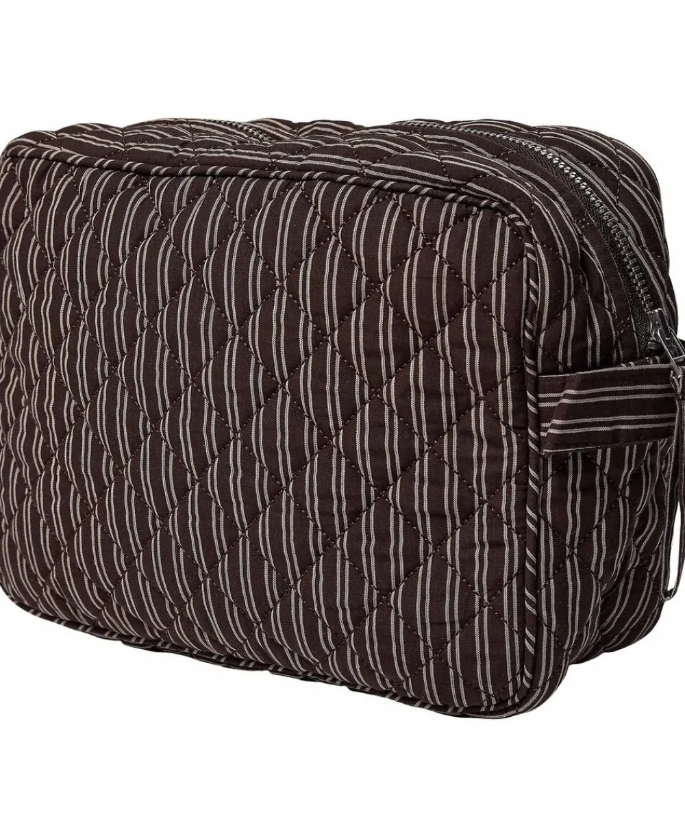 Magasin du Nord Collection Moira toilettaske Black Coffee Mørkebrun strib Clearance