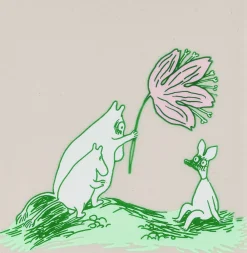 Moomin Arabia bordskånere sæt 2stk Vildblomst Genanvendt Interiør New