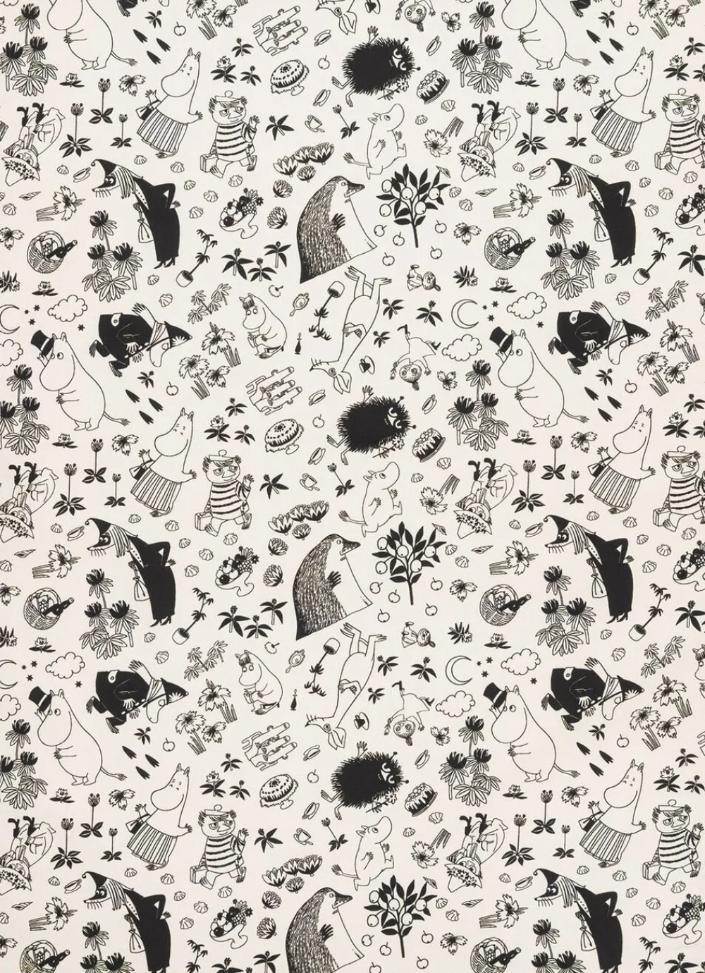 Viskestykke 50x70 Sort/Hvid>Moomin Arabia Discount