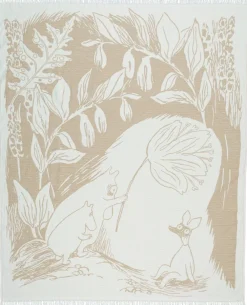 130x170cm bomuldstæppe beige GOTS>Moomin Arabia Clearance