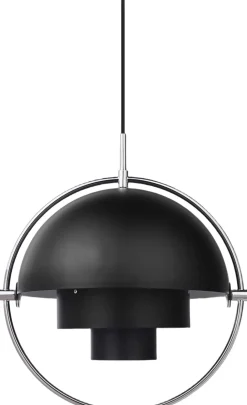 Gubi Muli-Lite Pendant, Small Chrome base black