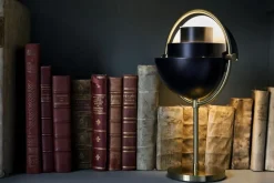 Multi-Lite Portable Lamp, EU Base: Brass, Shade: Black Semi><noscript><img width=