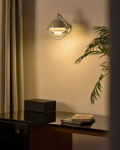 Gubi Multi-Lite Wall Lamp, EU Base: Brass, Shade: Black Semi Matt