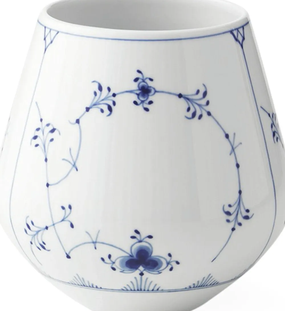 Royal Copenhagen Musselmalet Riflet 15 cm. vase - mellem