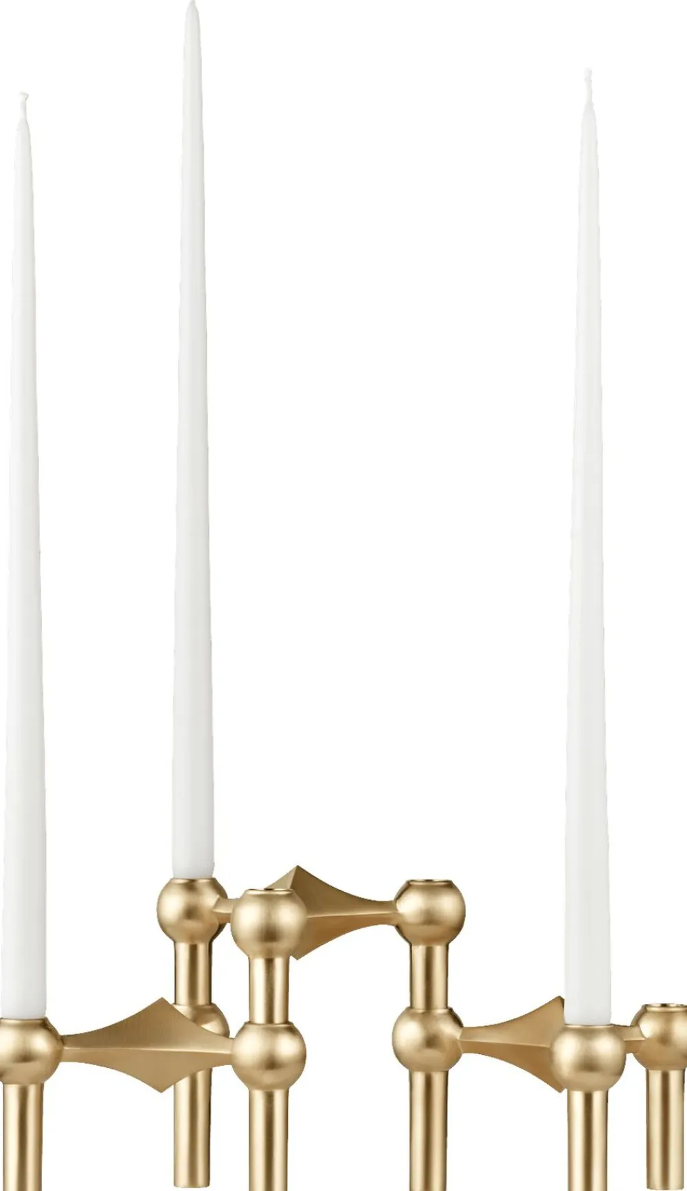 STOFF Nagel Nagel candle holder set with 3 pcs - brushed brass
