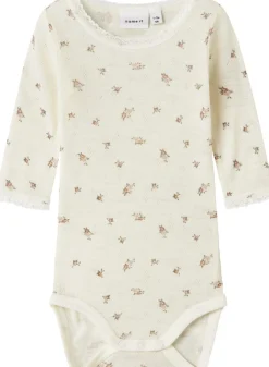 Name It NBFWANG WOOL NEEDLE LS BODY NOOS Snow white/small flowers Online