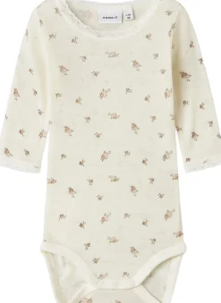 Name It NBFWANG WOOL NEEDLE LS BODY NOOS Snow white/small flowers Online