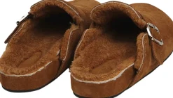 Lovelies NESSO - SKIN MULES WITH ADJUSTABLE BUCKET Dark tan