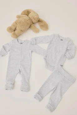 Magasin du Nord Collection Newborn leggings GOTS Blue stripe Hot