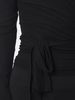 Neo Noir Nia Jersey Wrap Blouse Black Discount