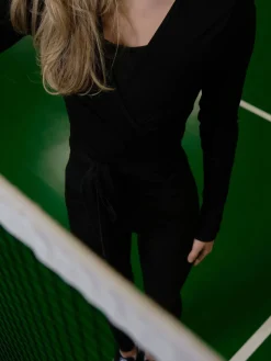 Neo Noir Nia Jersey Wrap Blouse Black Discount