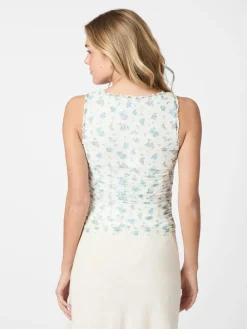 Neo Noir Nicolla Mesh Botanical Top Light blue Best