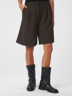 Neo Noir Nika Mini Check Shorts Brown melange Discount