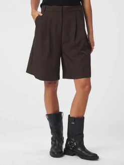 Neo Noir Nika Structure Shorts Dark brown Best
