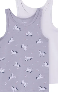 NMFTANK TOP 2P LAVENDER UNICORN NOO>Name It Hot