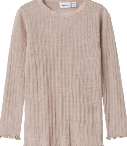 Name It NMFWOSSA WO/SI RIB LS TOP Shadow gray Best