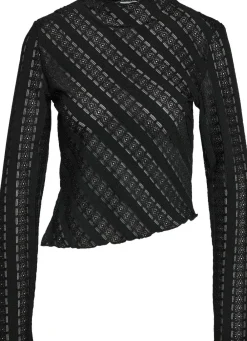 Noisy may NMKAMI L/S LACE TOP JRS FWD Black Online