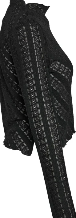Noisy may NMKAMI L/S LACE TOP JRS FWD Black Online