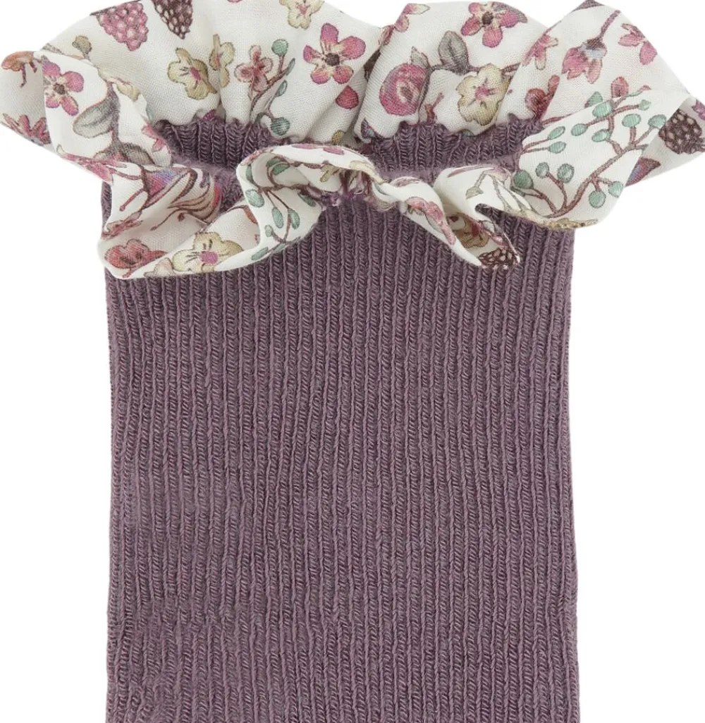 GoBabyGo Non-slip socks - Bamboo / Liberty Misty plum / donn Outlet