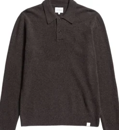 Norse Projects Norse Standard Merino Lambswool Polo Heathland brown Sale