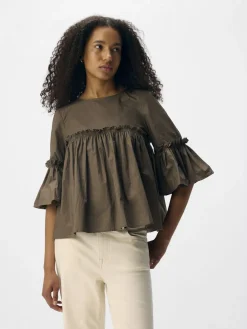 OBJIRA HOPE 3/4 RE O-NECK TOP 141><noscript><img width=