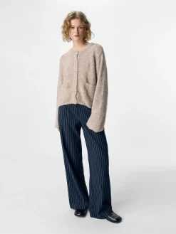 Object OBJLISA WIDE PANT AOP NOOS Sky captain/sandshell pinstripe New