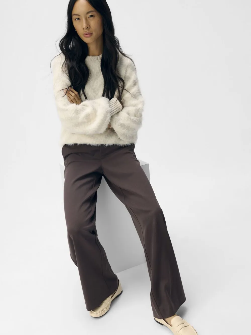 Object OBJLISA WIDE PANT NOOS Seal brown Hot