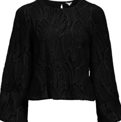 Object OBJLUCIE L/S RE O-NECK TOP NOOS Black New
