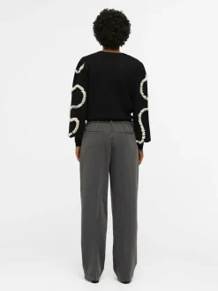 Object OBJSIGRID HW CASUAL PANT NOOS Medium grey melange Online