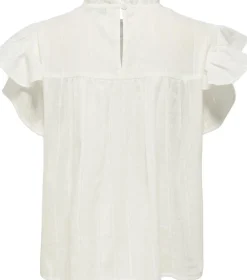 Dame ONLY ONLHEIKE S/L FRILL O-NECK TOP WVN