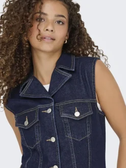 Dame ONLY ONLJOANA RINSE DNM WAISTCOAT MAE