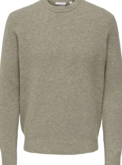 Only & Sons ONSRAY REG LS CREW KNIT FRML Walnut New