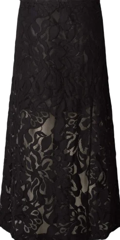 Rabens Saloner Orchid lace skirt - Fauna Black Hot