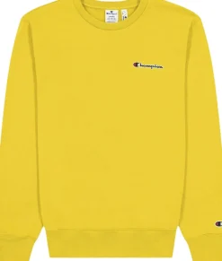 Champion Organic Cotton Blend Small Script Logo sweatshirt Banana New