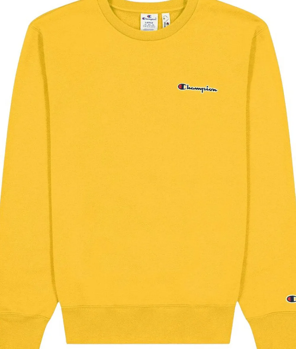 Champion Organic Cotton Blend Small Script Logo sweatshirt Banana New