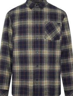 Knowledge Cotton Apparel Organic Cotton Checked Flannel Shirt GOTS Blue check New