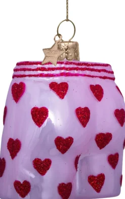 Vondels Ornament glas lyserøde boxershorts H7,5cm