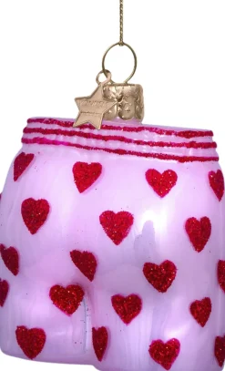 Vondels Ornament glas lyserøde boxershorts H7,5cm