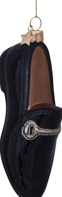 Ornament glass black gold loafer H10cm><noscript><img width=