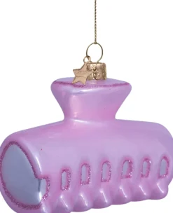 Vondels Ornament glass soft pink opal hair clip H6. 5cm