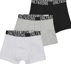 Only & Sons OSJFITZ WB BOLD LOGO BOXER 3PK. ACC Black/white/mgm/ black Discount