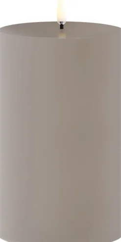 Outdoor LED pillar candle, Sandstone, 8,4x15 cm>Uyuni Hot