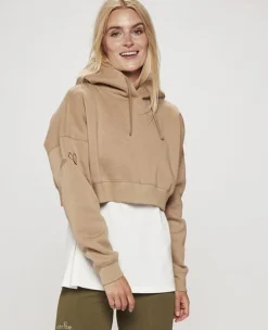 Dame Carite Oversized Crop hættetrøje