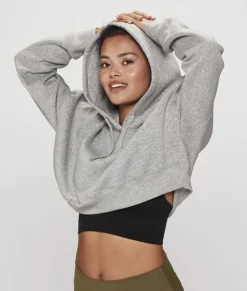 Carite Oversized Crop hættetrøje Grå Sale