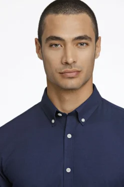 Lindbergh Oxford superflex shirt L/S Navy