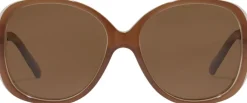 Pilgrim PARKER oversized retro sunglasses light brown Discount