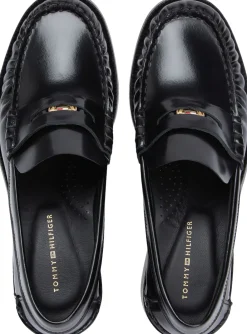 Dame Tommy Hilfiger Patent Leather Block Heel Loafers