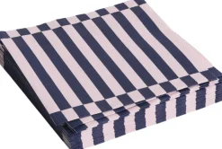 Hay Pattern Napkins-Set of 20 Dinner-Light pink and dark blue pillar strip Discount