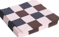 Hay Pattern Napkins-Set of 20 Dinner-Light pink, bordeaux and black M chec