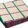 Pattern Napkins-Set of 20 Lunch-Off-white, silver and green braid chec>Hay New